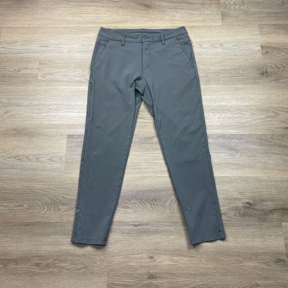 Bylt Pants Mens Medium Gray Everyday 2.0 Stretch Sim Fit Zip Pocket Chino - Picture 1 of 14
